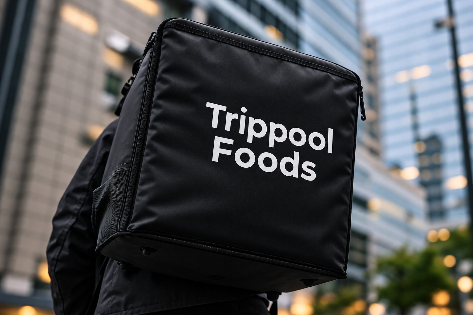 A Trippool driver delivering a food order